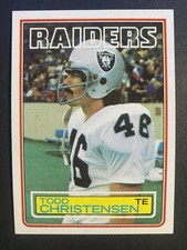 1983 Topps Football Todd Christensen Oakland Raiders Rookie Card #298. rookie card picture