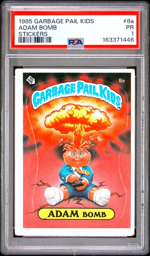 1985 GARBAGE PAIL KIDS STICKERS #8A ADAM BOMB PSA 1
