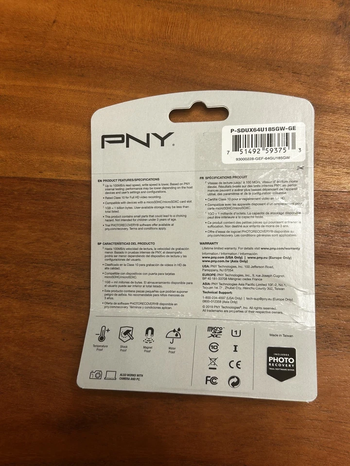 PNY Elite 64GB Class 10 microSDXC Flash Memory Card With Adapter New - Image 2 of 3