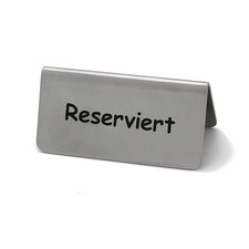 GR&Auml;WE Metallschild 'RESERVIERT' Tischaufsteller Gastroschild Hinweisschild