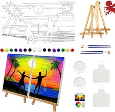 Paint and Sip Kit for Adults - Date Night Painting Kit for Couples - 8x10 Inc...