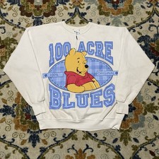 Vintage Winnie the Pooh Crewneck Sweatshirt Womens Sz XL 100 Acre Blues 90s Rip