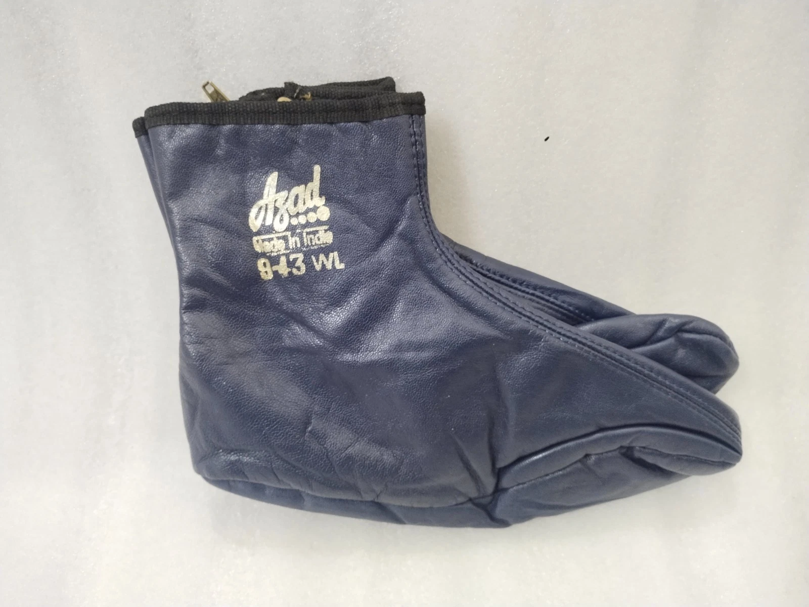 Navy Blue Leather winter Sock Khuff Slipper Kuffain Winter Home Comfort.