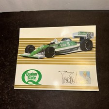 1989 Teo Fabi Quaker State Porsche Indy Car #8 Racing Promo Card Vintage