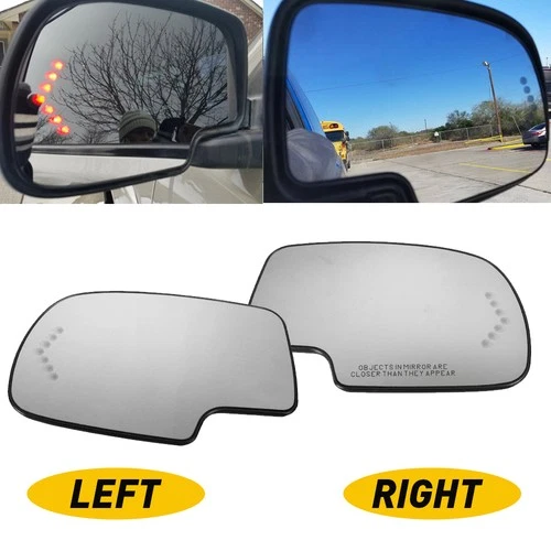 2X Mirror Glass Heated Turn Left Signal Right for 2003-2007 Chevy GMC Cadillac