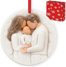 Christmas Ornaments 3D Our First Christmas As A Family of Three Ornament Xmas Tr