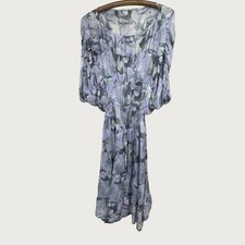 Unbranded Floral Tiered Midi Dress Size M Purple Boho Cottagecore Fairycore