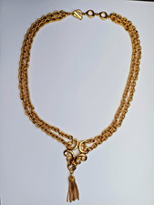 Très beau sautoire collier chaine Yves Saint Laurent métal doré