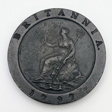 1797 Great Britain 2 Pence Cartwheel XF EF Great Rims Copper 56.7g George III...