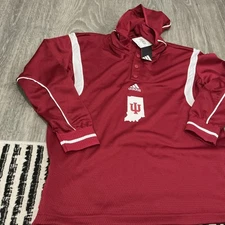 adidas Indiana Hoosiers Shooter Hoodie Shirt Men’s Size: Small NWT Red/White