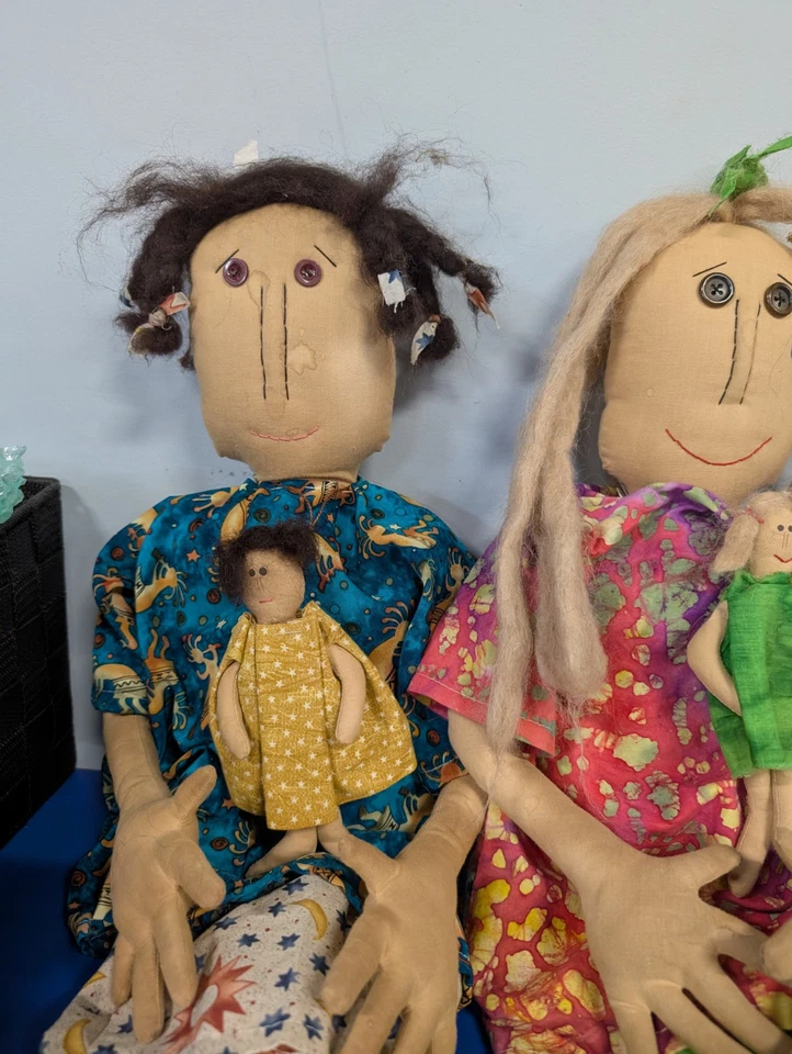 Primitive Folk Art Handmade Dolls - Image 2 of 4