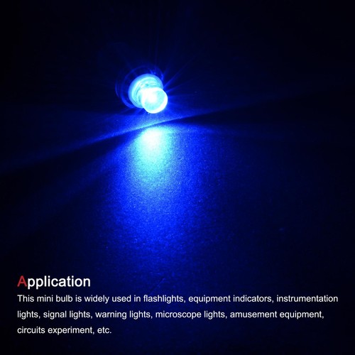 10Pcs E10 Screw Base LED Bulb DC3V 0.25W Hollow Head Mini Lights w Box Blue - Picture 5 of 7