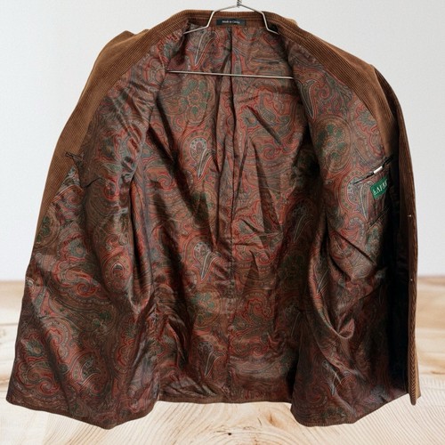 Lauren by Ralph Lauren Sport Coat Blazer Size 46R Mens Corduroy Two Button Brown - Picture 4 of 10