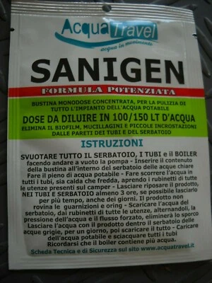 SANIGEN SANIFICANTE IGIENIZZANTE PER SERBATOI ACQ POTABILE CARAVAN / CAMPER & B