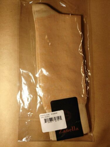 Zanella Dress Socks Khaki Orange Dot Made in Italy Z9037, Men's Size 10-13 - Picture 2 of 3