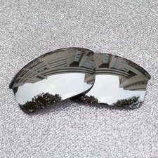 Silver Polarized Replacement Lenses For-Oakley Flak Jacket XLJ Sunglass