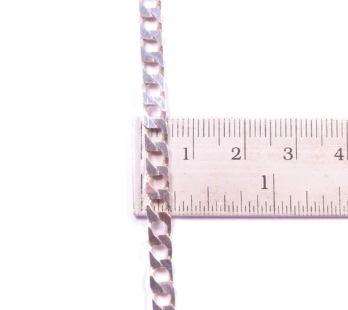 Collar italiano unisex bordillo eslabón plano plata de ley 925 con sello 17,6 g 18" - Imagen 9 de 10