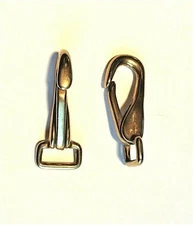 2 Pack Brass Fast Eye, Webbing Safety Snap Hooks 