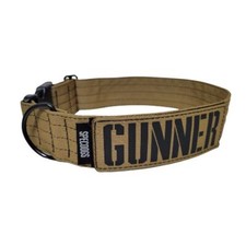 Tactical Dog Collar 2" Coyote w Military Style Name personalized patch