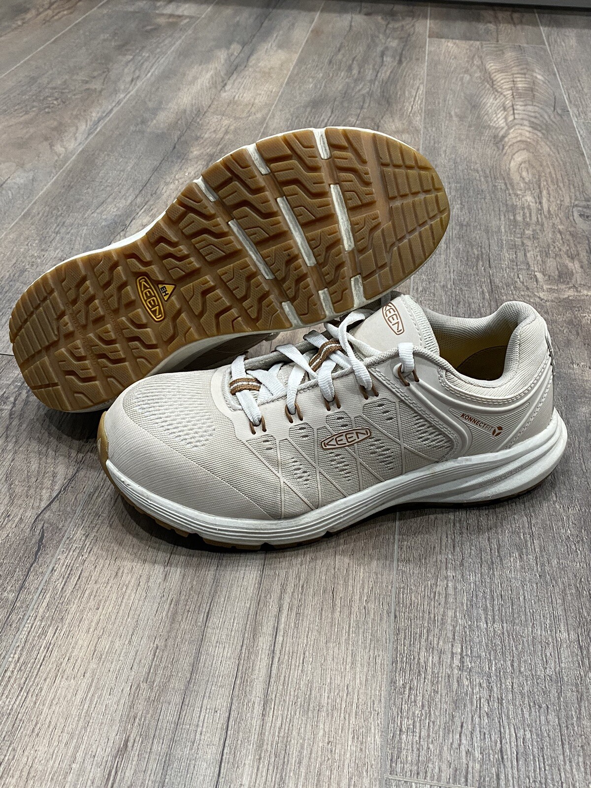 Scarpe antinfortunistiche da donna KEEN taglia 9 5 Vista Energy bianco betulla marrone zucchero ASTM pizzo