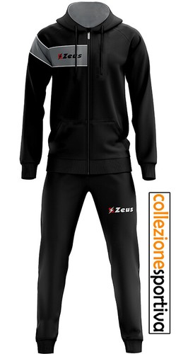 TUTA UOMO/DONNA ZEUS CLIO COTONE TRAINING SPORTIVA RELAX col.nero/grigio |  eBay