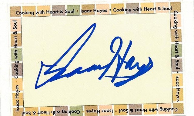 Isaac Hayes- Signed Bookplate (Composer/Singer Stax Records)
