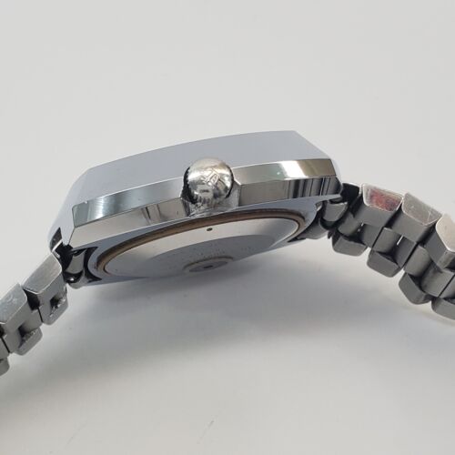 Vintage TISSOT PR-518 Watch HARDENED SURFACE Ref# 44674 Blue Crystal Works READ - Picture 6 of 13