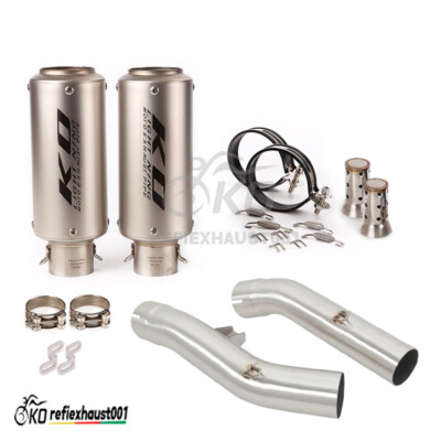 For Yamaha FJR1300 2001-2023 Mid Link Pipe Exhaust System Slip Tail Muffler 51mm
