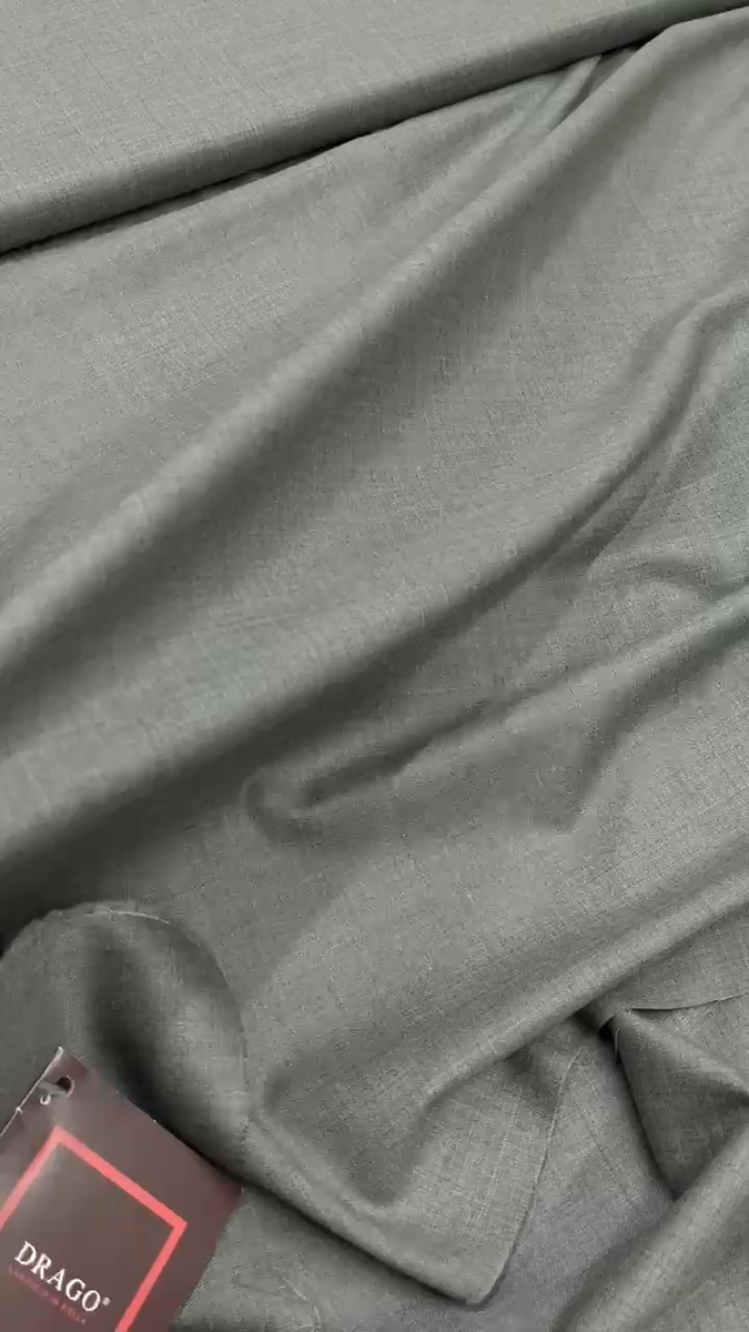 Sage Green Super 130s Wool Suiting Fabric Woven Twill DRAGO