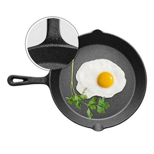Cast Iron Skillet, Frying Pan with Drip-Spouts, Pre-seasoned Oven Safe Cookware - Picture 4 of 12
