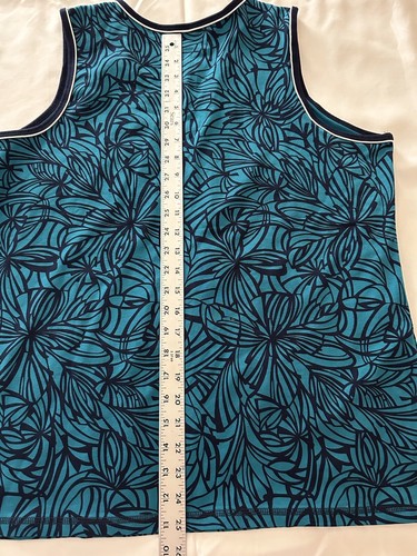 SJB Active Womens Plus Size 1X Teal & Navy V-Neck Sleeveless Floral Top NWT - Picture 9 of 17