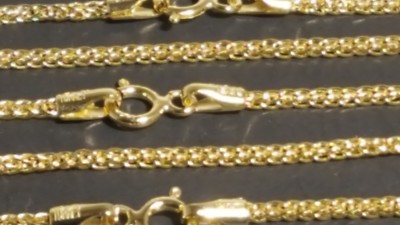 14K Echt Gelbgold 1,75 mm Quadrat Weizen Kette Halskette 16 ,18 ,20 ,22 ,24 