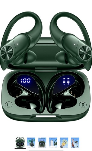 PocBuds Wireless Sport Earbuds, Model T60, Olive ~ Lightly Used - Picture 11 of 12