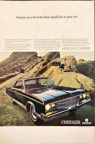 Pubblicità Chrysler New Yorker 4 porte hardtop stampa d'epoca 1968
