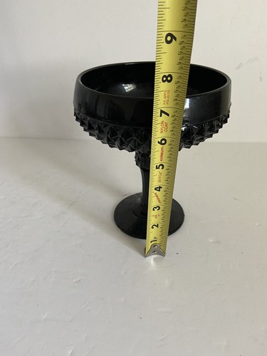 Cameo Black Diamond Point Pedestal Compote, Indiana Glass Company - Picture 10 of 11