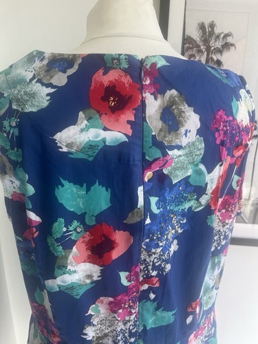 Ladies Joe Browns Blue Floral Print Prom Style Dress Size 18 Short Fit N Flare - Picture 5 of 6