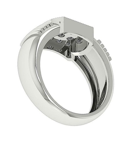 14K Solid Gold Mens Designer Engagement Ring Genuine Diamond I1 G 0.65 Carat - Picture 8 of 12