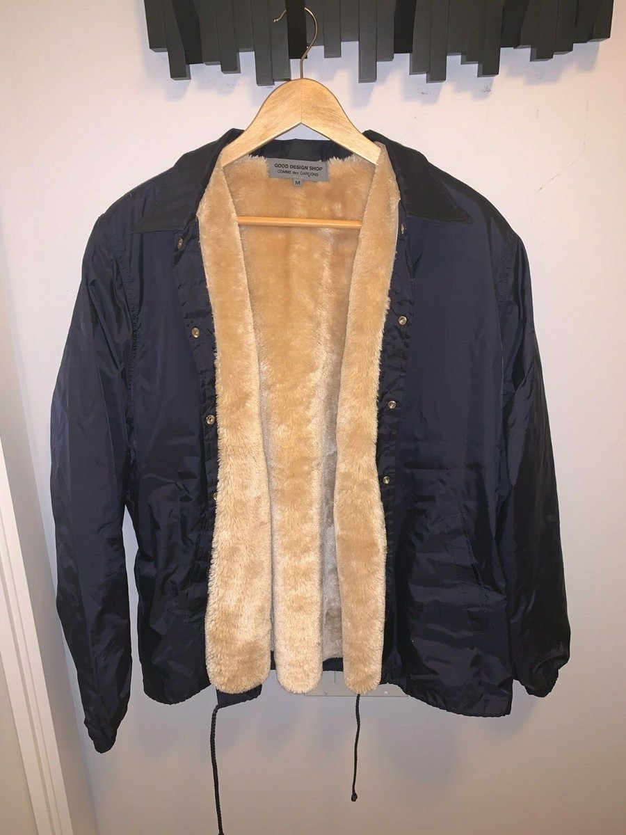 Comme des Garcons Fur Lined Coach Jacket (Navy) - Size Medium | eBay