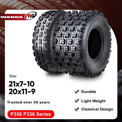 SET 4 WANDA SPORT ATV TIRES 21×7-10 21x7x10 & 20×11-9 20x11x9 4PR