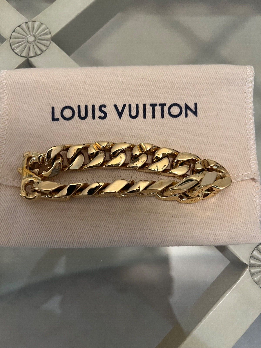 Authentic Louis Vuitton Gold Monogram Chain Links Bracelet Authentic Louis Vuitton Gold Monogram Chain Links Bracelet