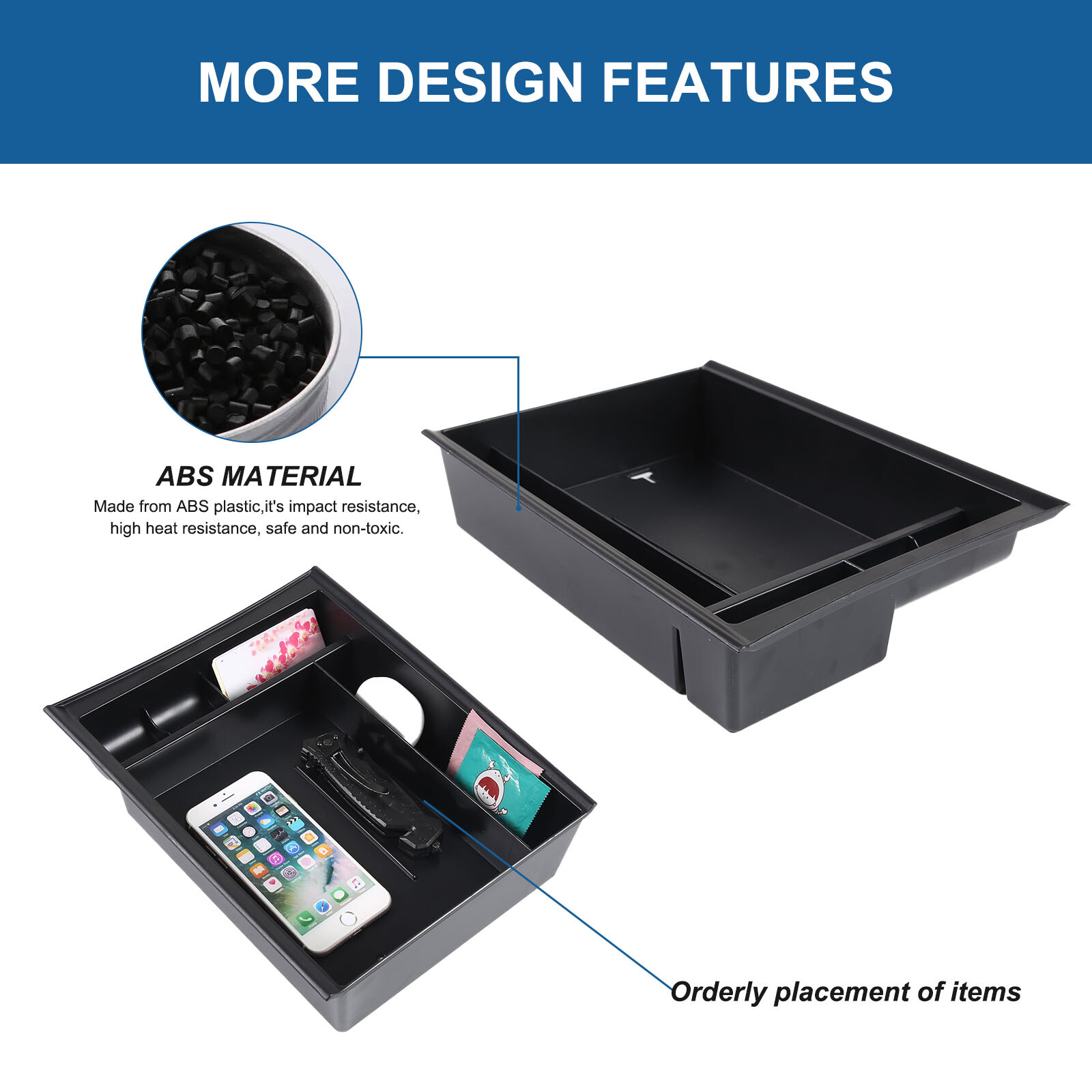 Car Center Console Armrest Box Storage Box Tray For Honda Pilot 2015-2022