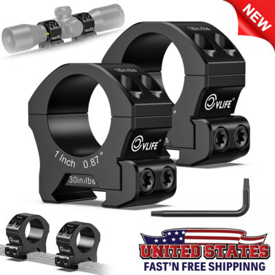 1''/25.4mm Tube Scope Rings Low Profile Scope Mounts Picatinny Rail Mount - 2PCS