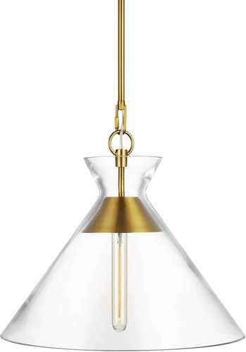 CP1031BBS Chapman & Myers Atlantic 1 Light 18 inch Burnished Brass Pendant