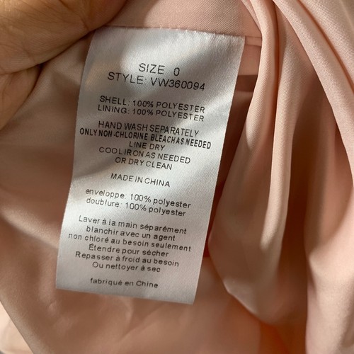 Abito bianco Vera Wang 3D floreale senza spalline rosa succurciato con volant festa cocktail taglia 0 - Foto 5 di 6