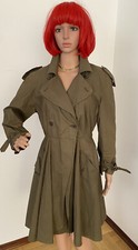 80s   Norma Kamali OMO   Cotton Trench Coat Fit and Flare RARE  