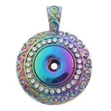 Snap Jewelry Rhinestone Rainbow Plated Pendant Fits 18-20mm Ginger Charms