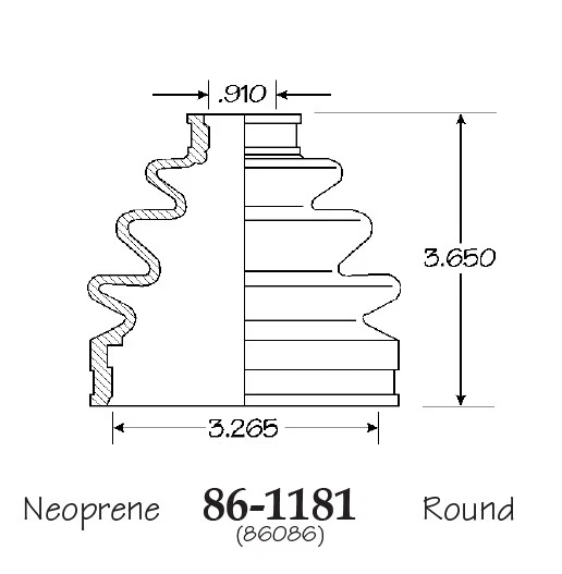 Outer CV Axle Boot for Honda Civic 1993-1995 - Image 2 of 2