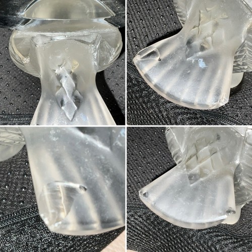 16” 8KG LALIQUE CRYSTAL Moineaux Moqueurs TWO SPARROWS CENTREPIECE France 1930’s - Picture 21 of 23