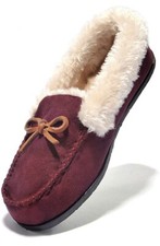 Women's wine red slippers