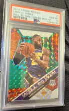2019-20 Panini Mosaic LeBron James Will to Win Green Prizm PSA 10 FREE SHIP 